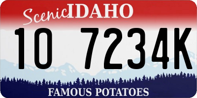 ID license plate 1O7234K
