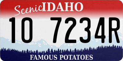 ID license plate 1O7234R