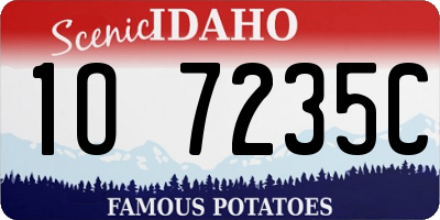 ID license plate 1O7235C
