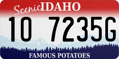 ID license plate 1O7235G