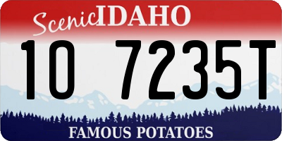 ID license plate 1O7235T