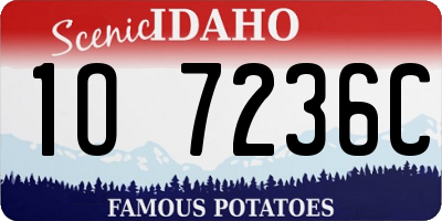 ID license plate 1O7236C