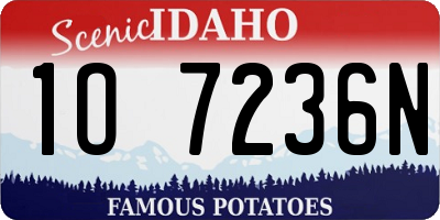 ID license plate 1O7236N
