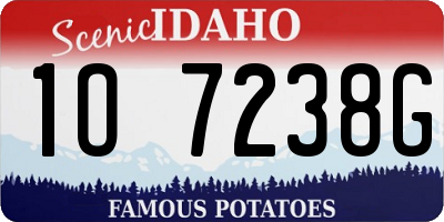 ID license plate 1O7238G
