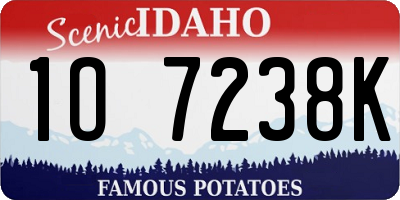 ID license plate 1O7238K