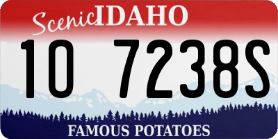 ID license plate 1O7238S