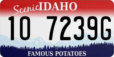 ID license plate 1O7239G