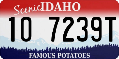 ID license plate 1O7239T