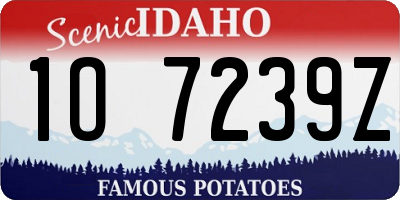 ID license plate 1O7239Z