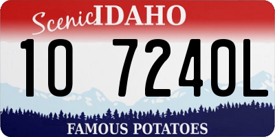 ID license plate 1O7240L