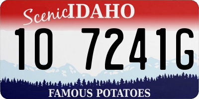 ID license plate 1O7241G