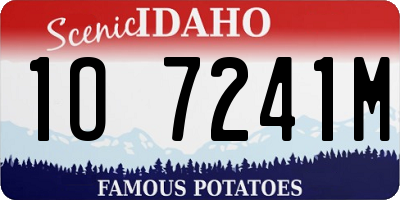 ID license plate 1O7241M