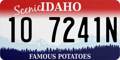 ID license plate 1O7241N