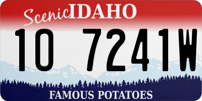 ID license plate 1O7241W