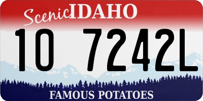 ID license plate 1O7242L