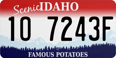 ID license plate 1O7243F