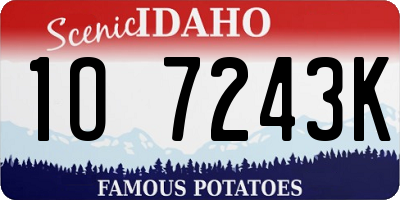 ID license plate 1O7243K