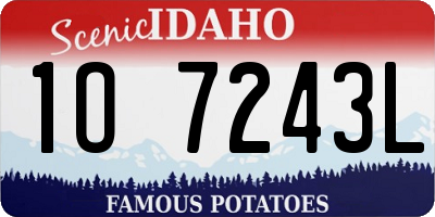 ID license plate 1O7243L