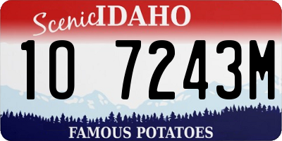 ID license plate 1O7243M