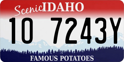 ID license plate 1O7243Y