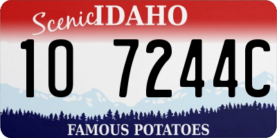 ID license plate 1O7244C