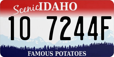 ID license plate 1O7244F