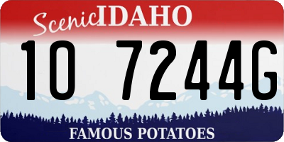 ID license plate 1O7244G