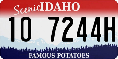 ID license plate 1O7244H