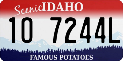 ID license plate 1O7244L