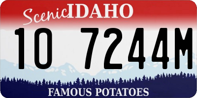 ID license plate 1O7244M