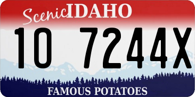 ID license plate 1O7244X