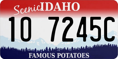 ID license plate 1O7245C