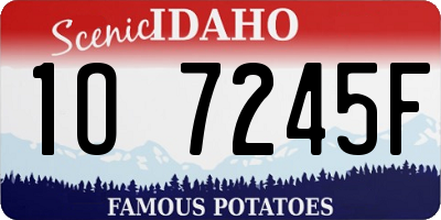 ID license plate 1O7245F