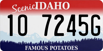 ID license plate 1O7245G