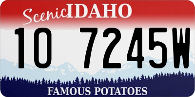 ID license plate 1O7245W