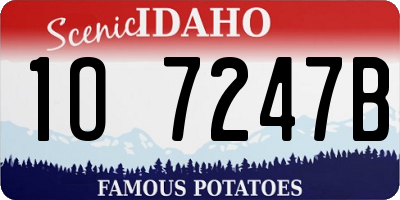 ID license plate 1O7247B