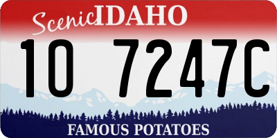 ID license plate 1O7247C