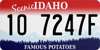 ID license plate 1O7247F