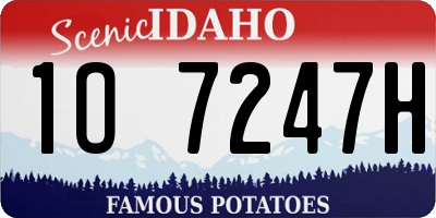 ID license plate 1O7247H