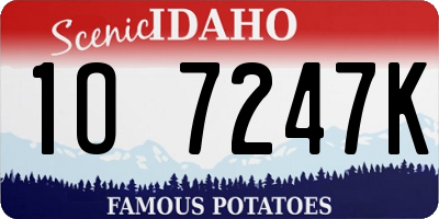 ID license plate 1O7247K