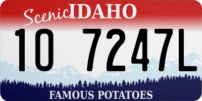 ID license plate 1O7247L