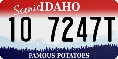 ID license plate 1O7247T