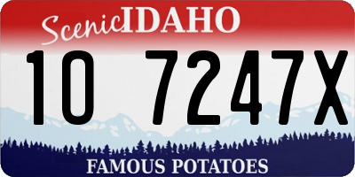 ID license plate 1O7247X