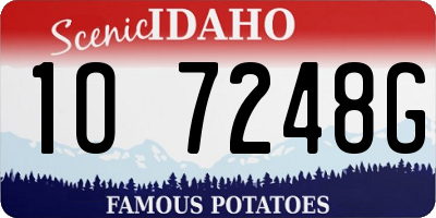 ID license plate 1O7248G