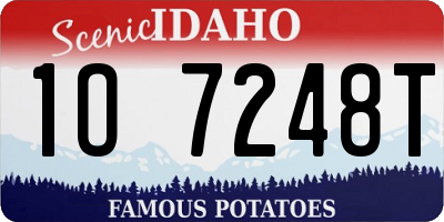 ID license plate 1O7248T