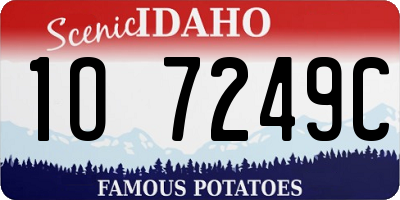 ID license plate 1O7249C