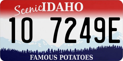 ID license plate 1O7249E