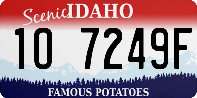 ID license plate 1O7249F