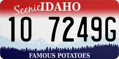 ID license plate 1O7249G