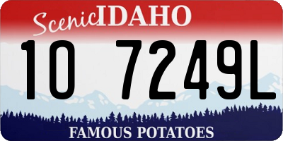 ID license plate 1O7249L